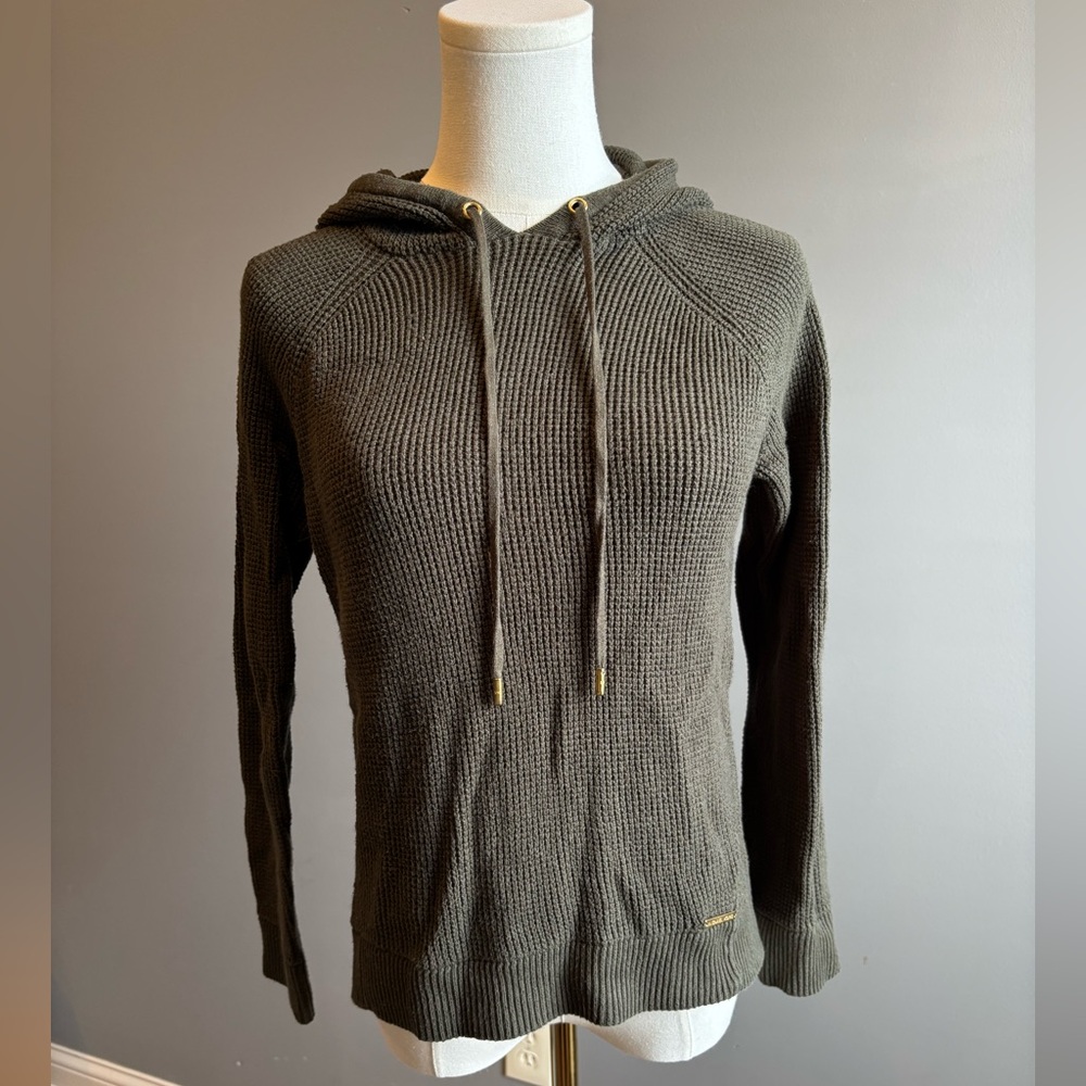 MICHAEL Michael Kors Waffle Knit Hooded Sweater